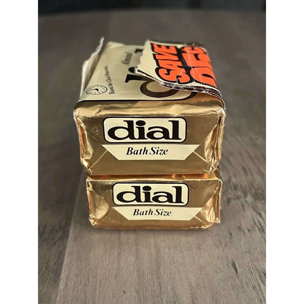 Vintage Gold Dial Bath Size Bar Soap 5 oz New‎ Old Stock NOS Ad Prop 2 Bars